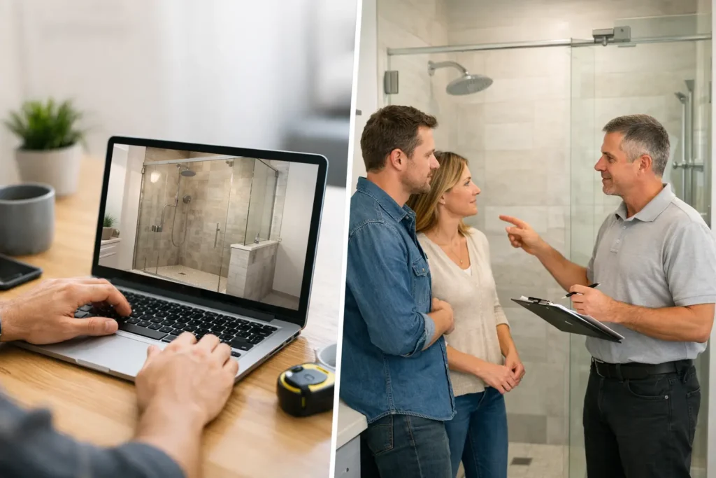 Online Shower Quote vs In-Home Estimate